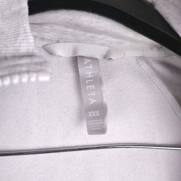 Athleta Triumph Hoodie XXS Full Zip Grey Long Sleeve Athletic Sweatshirt Fleece - Picture 7 of 11